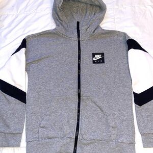 Vintage Nike Air Max 95 Grey Black Zip Hoodie Boys Size Large 12-13 Years